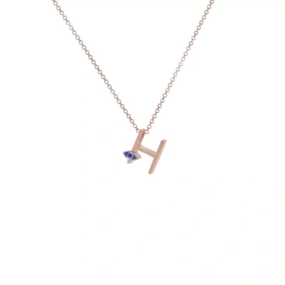 H Harfi Gözlü Gümüş Kolye