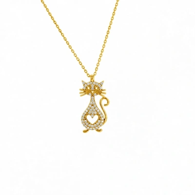 Heart Detailed Cat Necklace