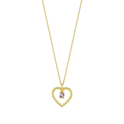 Kalpli Pembe Taşlı Rengarenk Altın Kolye
