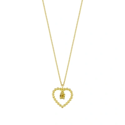 Kalpli Sarı Taşlı Rengarenk Altın Kolye