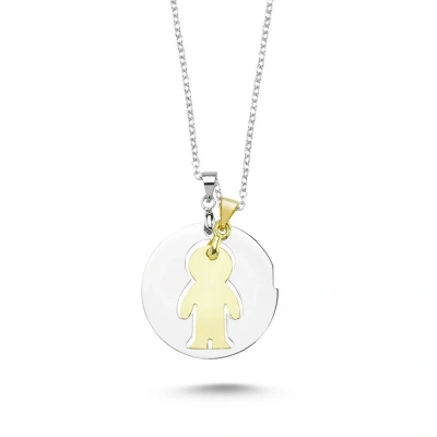 Lazer Kesim Erkek Çocuk Figürlü Kolye