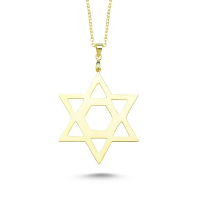 Lazer Kesim Davut Yıldızı Plaka Kolye