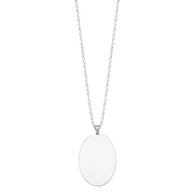 Lazer Kesim Oval Plaka Kolye