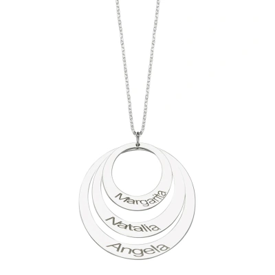 Lazer Kesim Plaka İsimli İç İçe Geçmiş Halka Kolye