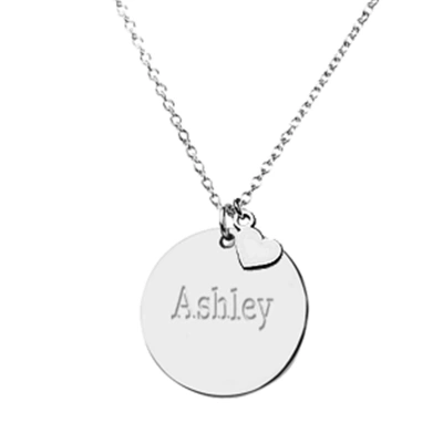 Lazer Kesim Plaka İsimli Kalpli Kolye