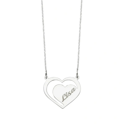 Lazer Kesim İsimli Kalp  Kolye