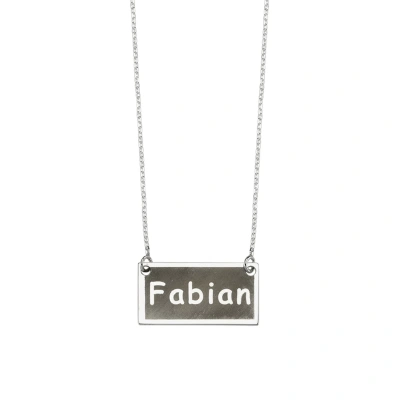 Lazer Kesim Dikdörtgen Plaka İsim Kolye