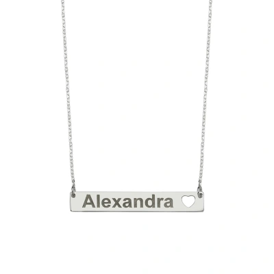 Lazer Kesim Yatay Plaka Kalpli İsim Kolye