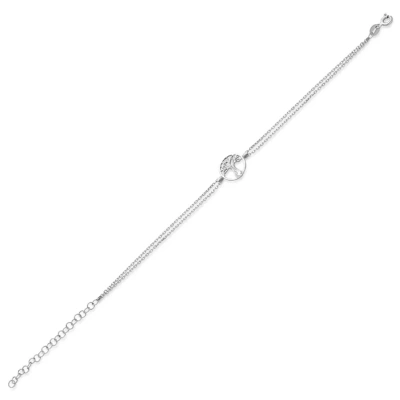 Minimal Çınar Ağacı Gümüş Bileklik