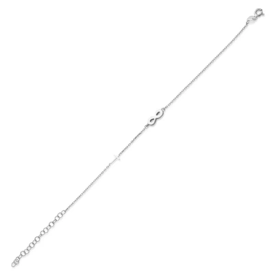 Minimal Sonsuzluk Haç Bağlantılı Gümüş Bileklik