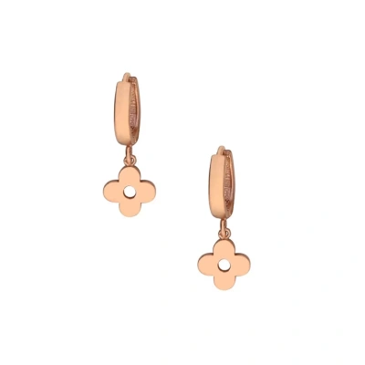 Minimal Yonca Sallantılı Gümüş Küpe