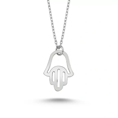 Fatma Ana Eli Gümüş Kolye