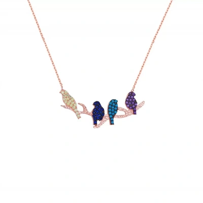 Muhabbet Kuşları Gümüş Kolye