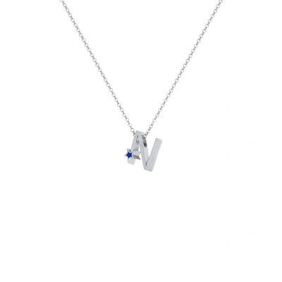 N Harfi Yıldızlı Gümüş Kolye