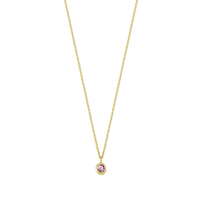 Pembe Taşlı Rengarenk Altın Kolye
