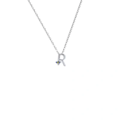 R Harfi Gözlü Gümüş Kolye