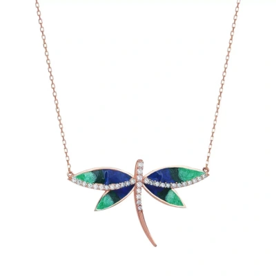 Renkli Mineli Yusufcuk Gümüş Kolye