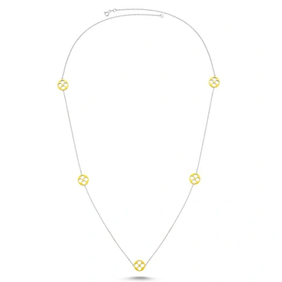 Yonca Ara Parçalı Uzun Kolye