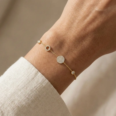 Taşlı Modern Gümüş Bileklik