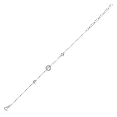 Taşlı Modern Minimal Çınar Ağacı Gümüş Bileklik