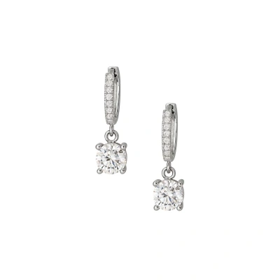 Taşlı Tek Taş Sallantılı Gümüş Küpe