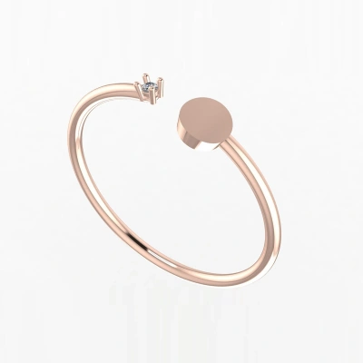 Tektaş Pırlantalı Daire Yüzük 0.05ct