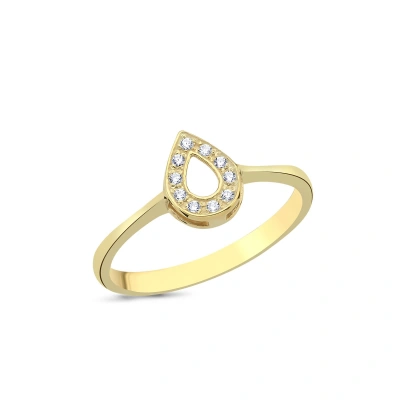 Tektaş Pırlantalı Damla Yüzük 0,05ct