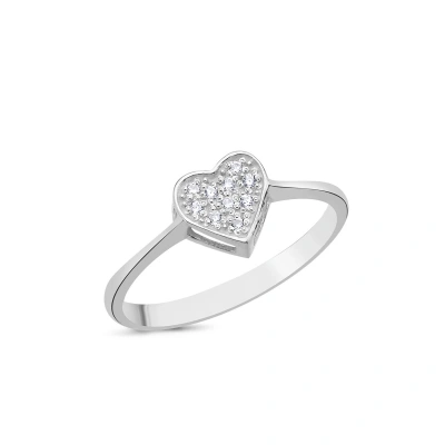 Tektaş Pırlantalı Kalp Taşlı Yüzük 0,05ct