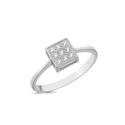 Tektaş Pırlantalı Kare Taşlı Yüzük 0,045ct