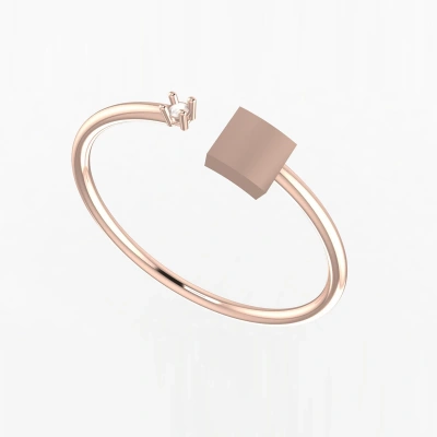 Tektaş Pırlantalı Kare Yüzük 0.05ct