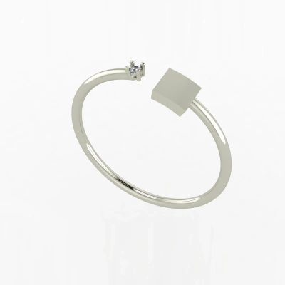 Tektaş Pırlantalı Kare Yüzük 0.05ct