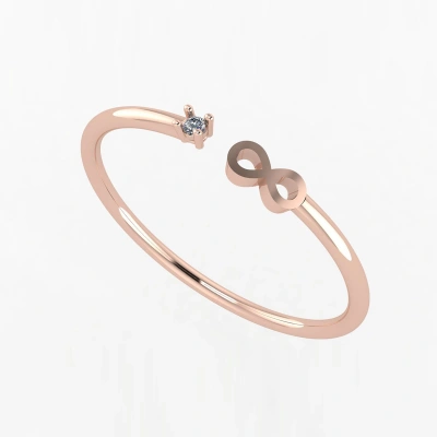 Tektaş Pırlantalı Sonsuzluk Yüzük 0.05ct