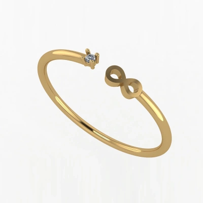 Tektaş Pırlantalı Sonsuzluk Yüzük 0.05ct