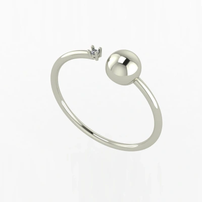 Tektaş Pırlantalı Top Yüzük 0.05ct