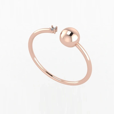 Tektaş Pırlantalı Top Yüzük 0.05ct