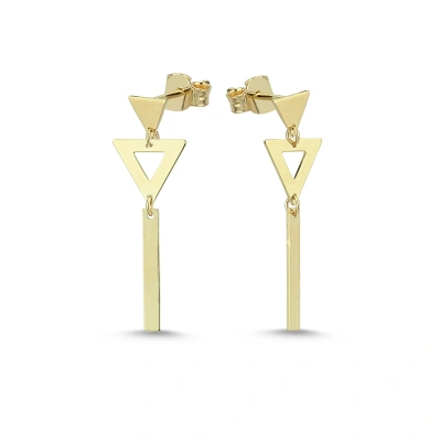 Üçgen Formlu Altın Küpe