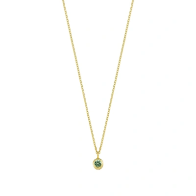 Yeşil Taşlı Rengarenk Altın Kolye