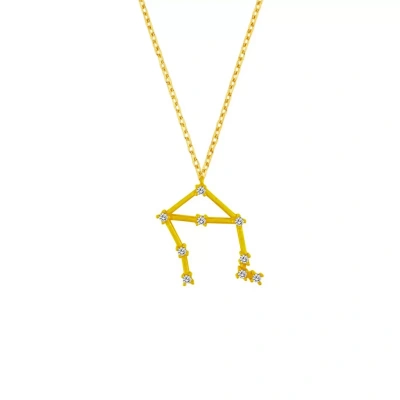 Zodiac Koleksiyonu Taşlı Gümüş Terazi Burcu Kolye