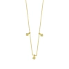 3 Taş Sallantılı Altın Zincir Kolye
