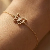 Bahar Kelebeği Plaka Altın Bileklik