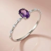 Ametist Moru Oval Taşlı Pırlanta Yüzük