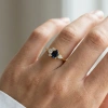 Gece Mavisi Oval Taşlı Pırlanta Yüzük