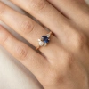 Gece Mavisi Oval Taşlı Pırlanta Yüzük