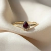 Yakut Kırmızısı Damla Taşlı Pırlanta Yüzük