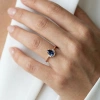 Gece Mavisi Damla Taşlı Pırlanta Yüzük