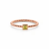 Ring aus Gold mit buntem gelbem Prinzess-Stein