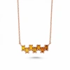 Zigzag Yellow Baguette Stone Gold Necklace