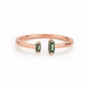 Colorful Green Baguette Stone Gold Ring