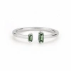 Colorful Green Baguette Stone Gold Ring