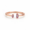 Colorful Pink Baguette Stone Gold Ring